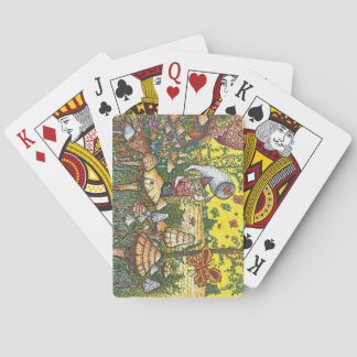 Fjärilsträdgård som leker kort spel kort