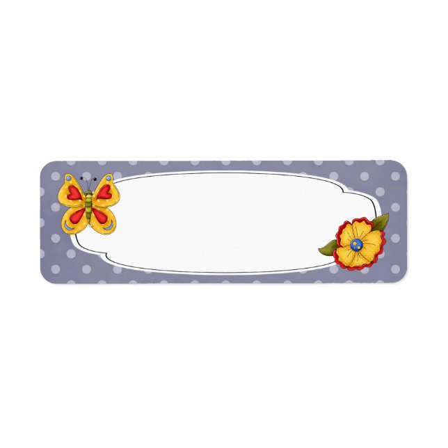 Fjärilsträdgårdetikett Returadress Etikett (Framsidan)
