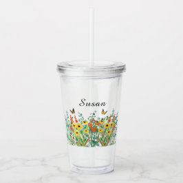 Fjärilsträdgårdsblommor Personlig Take Away Mugg