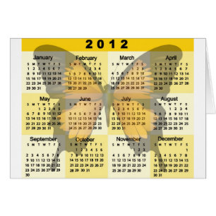 Fjärilstryck för 2012 kalender hälsningskort