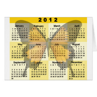 Fjärilstryck för 2012 kalender hälsningskort