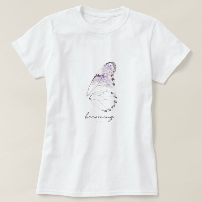 fjärilsvinge under utveckling t shirt (Design framsida)