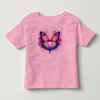 Fjärilvingar Hjärtat Småbarn T-Shirt | Färgrik