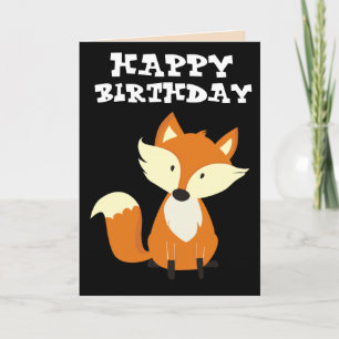 FJÄRN! FOX GRATTIS PÅ FÖDELSEDAGEN-KORT KORT
