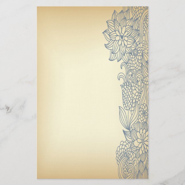 Fjärran östern Blommigt Stationery Brevpapper (Framsida)