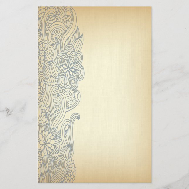 Fjärran östern Blommigt Stationery Brevpapper (Framsida)