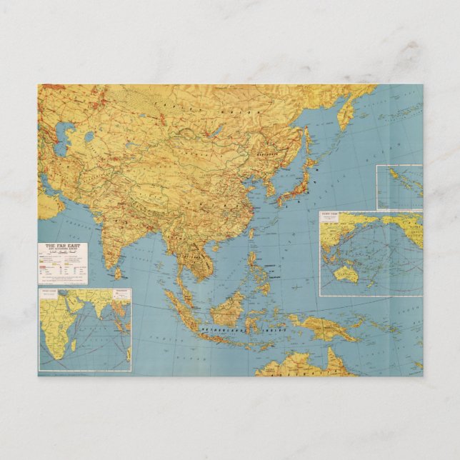 Fjärran östern och angränsande områden (Karta 1943 Vykort (Framsida)