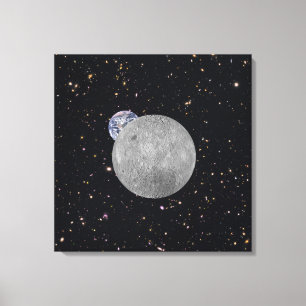 Fjärran sidan av Måne jorden Starry Himlar Canvastryck