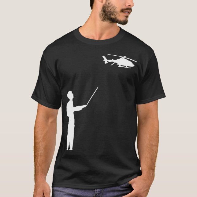 Fjärrstyrningsmodell Helicopter RC Hobby Pilot Man T Shirt (Framsida)