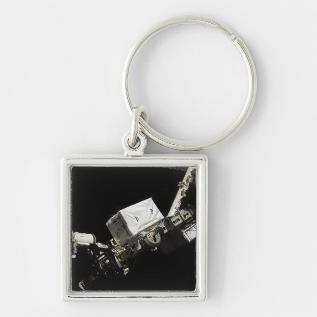 Fjärrstyrningssystemets robot arm fyrkantig silverfärgad nyckelring (Framsidan)