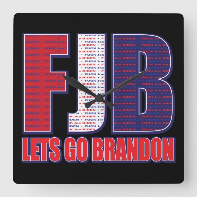 FJB Lets Go Brandon Fyrkantig Klocka (Framsida)