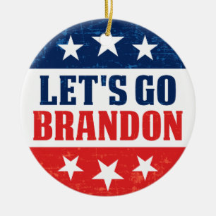 FJB Lets Go Brandon roligt anti joe Biden Ceramic  Julgransprydnad Keramik