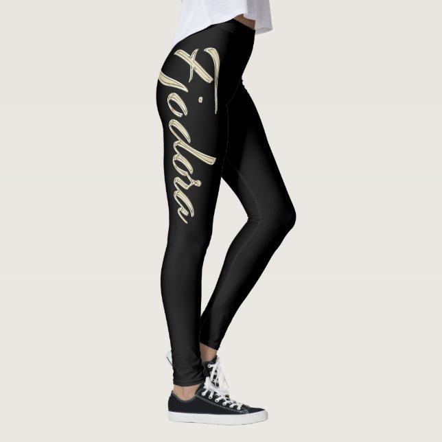 Fjodora white gold Handwriting Hose Leggings (Höger)