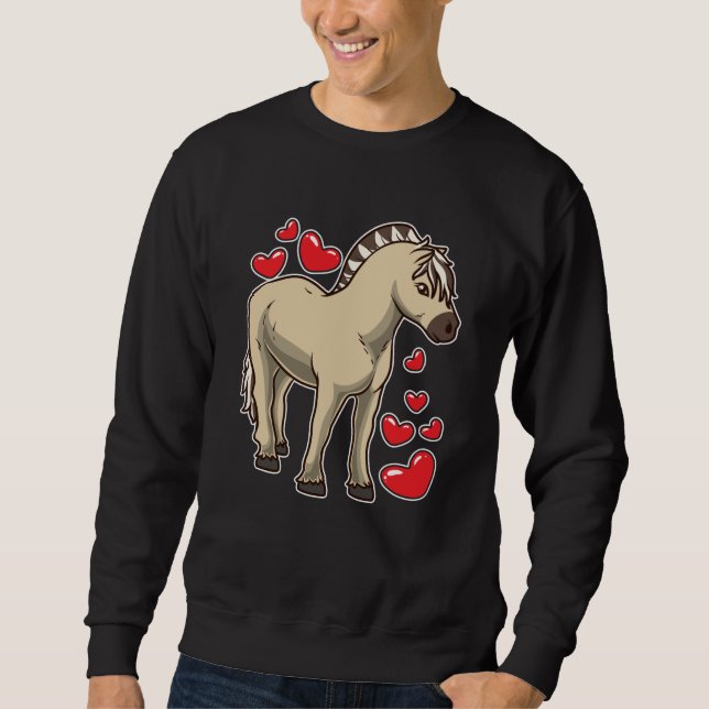 Fjord Horse Gift Idea Lång Ärmad Tröja (Framsida)