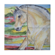 Fjord Horse Pony Mural Design Stylized liggande