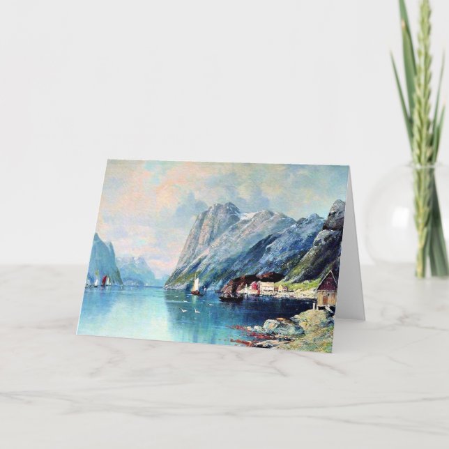 Fjord i Norge, bra konsmålning Kort (Framsida)
