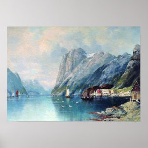 Fjord i Norge-målning av Lev Lagorio Poster