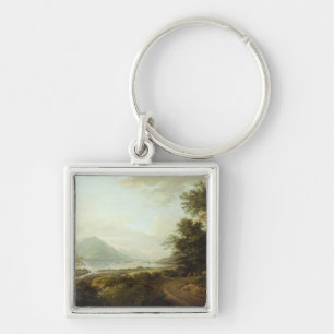 FjordAwe, Argyllshire, c.1780-1800 (olja på Fyrkantig Silverfärgad Nyckelring