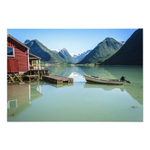 Fjorden landskap i norgeaffisch fototryck