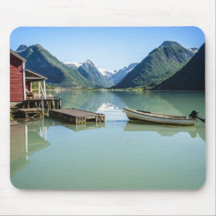 Fjorden landskap i norgemousepad musmatta