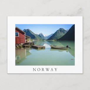 Fjordlandskap i Norgens vita vykort