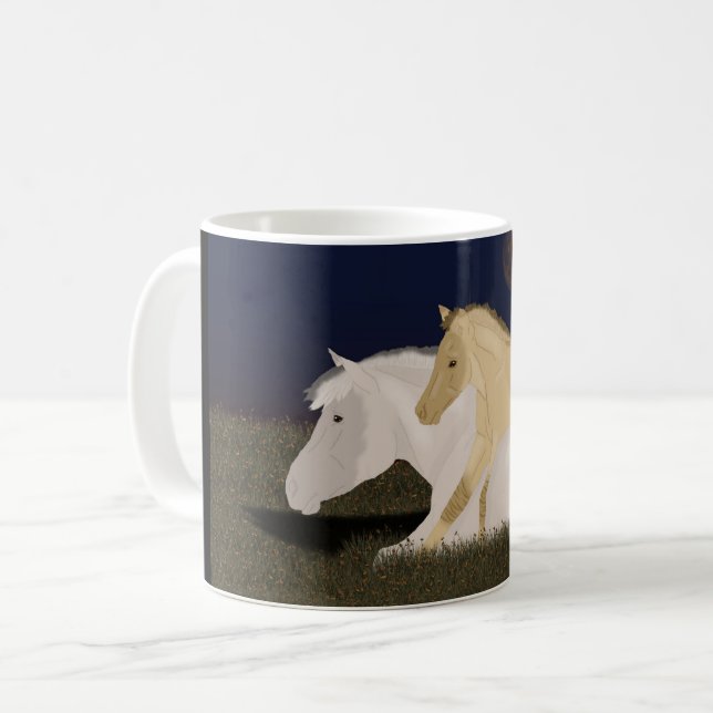 Fjordmare- och fölmugg kaffemugg (Framsida vänster)
