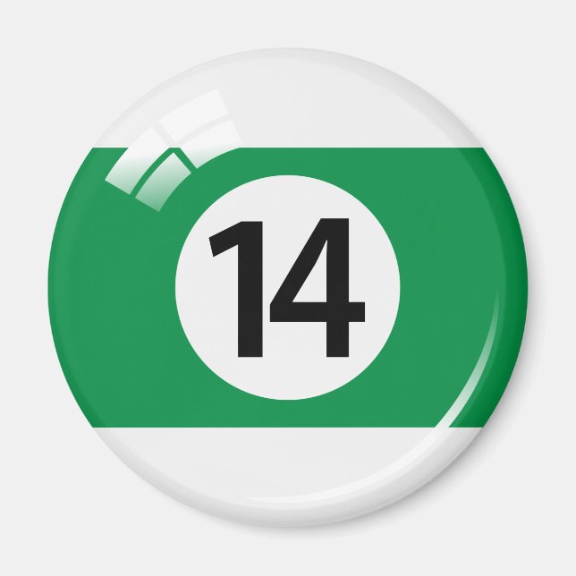 Fjorton miljarder boll-kylskåp magnet (Framsidan)