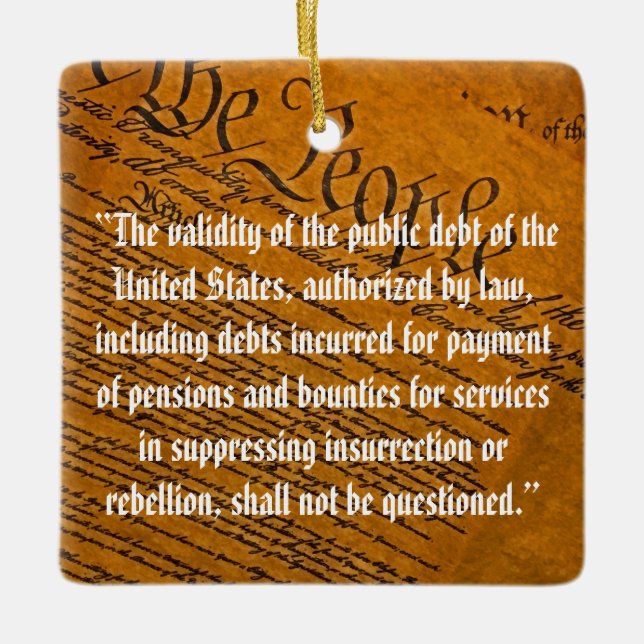 Fjortonde ändringen Offentlig skuld Julgransprydnad Keramik (Framsida)