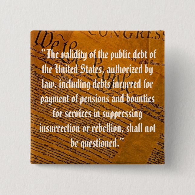 Fjortonde ändringen Offentlig skuld Knapp (Framsida)