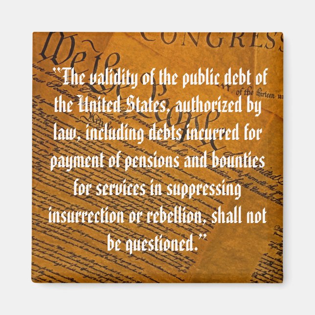 Fjortonde ändringen Offentlig skuld Magnet (Framsidan)