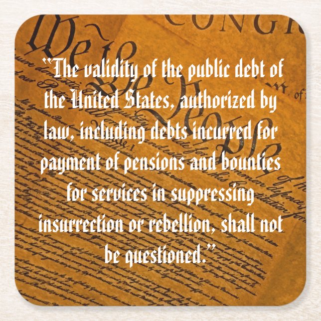 Fjortonde ändringen Offentlig skuld Underlägg Papper Kvadrat (Framsidan)