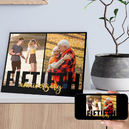 Fjortonde årsdagen 2 fotfoto Golden Bröllop Kort