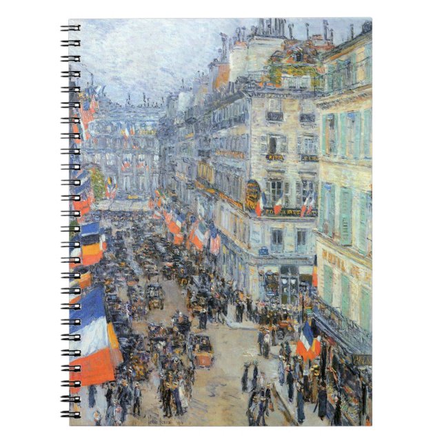 Fjortonde juli, Rue Daunou av Childe Hassam Anteckningsbok (Framsidan)