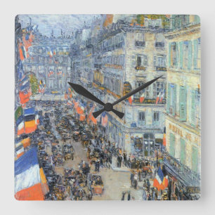 Fjortonde Juli, Rue Daunou av Childe Hassam Fyrkantig Klocka