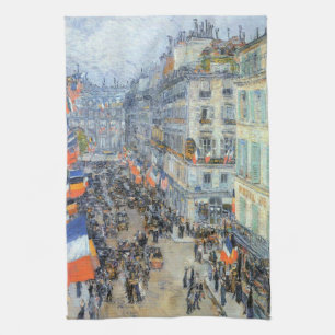 Fjortonde Juli, Rue Daunou av Childe Hassam Kökshandduk