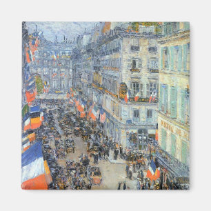 Fjortonde Juli, Rue Daunou av Childe Hassam Magnet