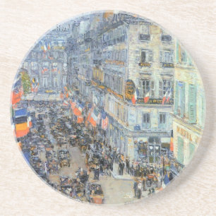 Fjortonde Juli, Rue Daunou av Childe Hassam Underlägg Sandsten