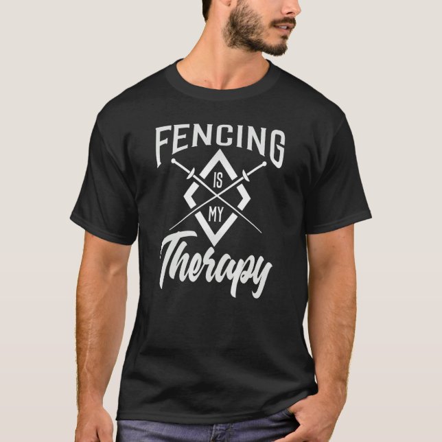 Fjudande Joke Fencer som säger Humor Fencer T Shirt (Framsida)