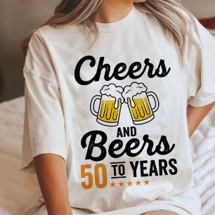 Fjuttioårspresent Cheers And Beers T Shirt