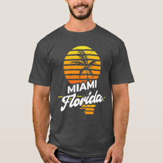 FL Miami Summer Vacation Handflatan Träd Retro Flo T Shirt