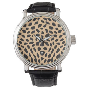 Flå cheetahdekoren armbandsur