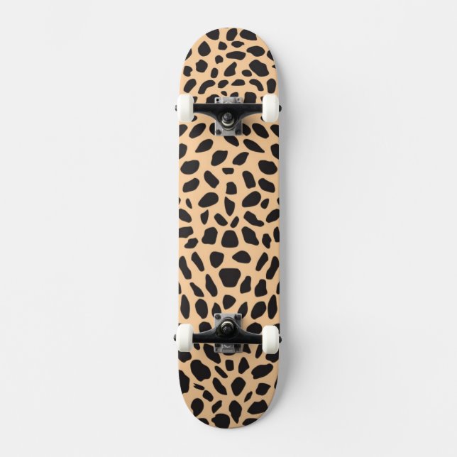 Flå cheetahdekoren old school skateboard bräda 18 cm (Framsida)
