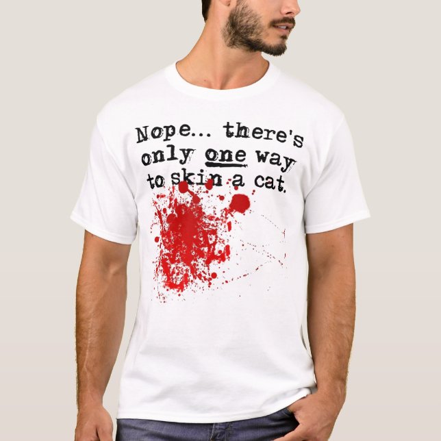 Flå en katt jätte rolig t-shirt (Framsida)