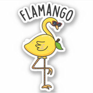 Fla-mango Funny Flamingo Pun Klistermärken