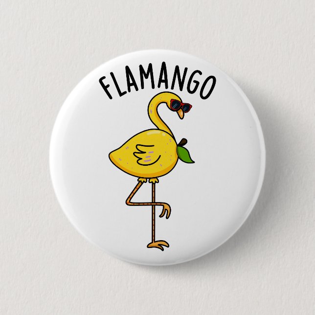 Fla-mango Funny Flamingo Pun Knapp (Framsida)