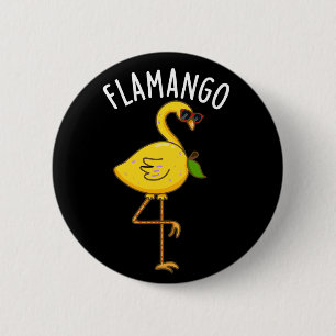 Fla-mango Funny Flamingo Pun Mörk BG Knapp