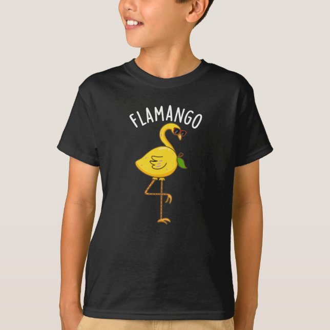 Fla-mango Funny Flamingo Pun Mörk BG T Shirt (Framsida)