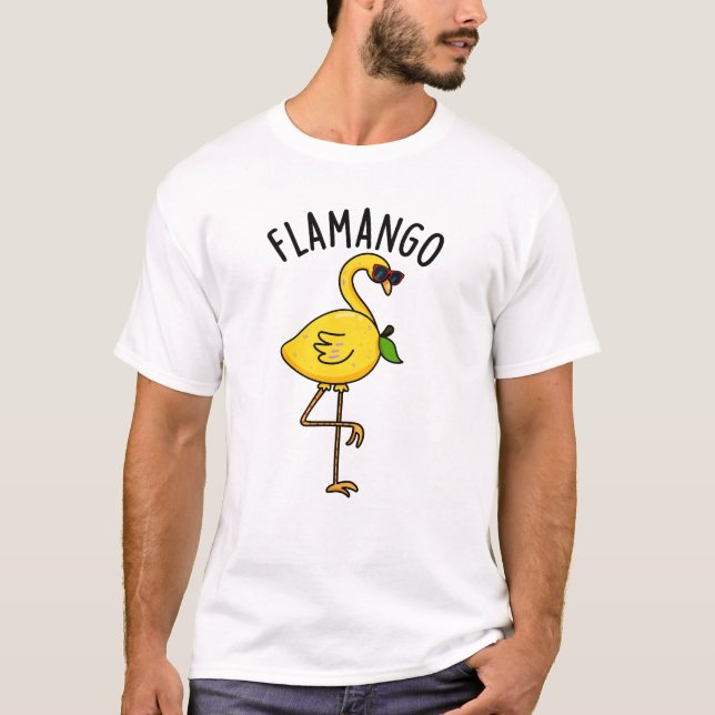 Fla-mango Funny Flamingo Pun T Shirt (Framsida)