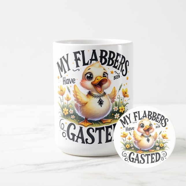 Flabbergasted Duck Funny Cute Mug Kaffemugg (Start your mornings with a giggle thanks to this whimsical “My Flabbers Have Been Gasted” mug)