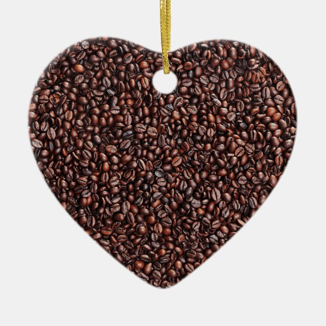 Fläche aus Kaffebohnen Julgransprydnad Keramik (Framsidan)